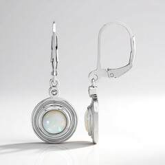 Orecchini in argento con Opale Bianco