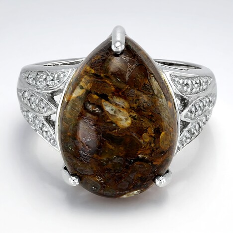Bague en argent et Quartz Dinosaure