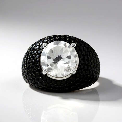 Anello in argento con Topazio Bianco