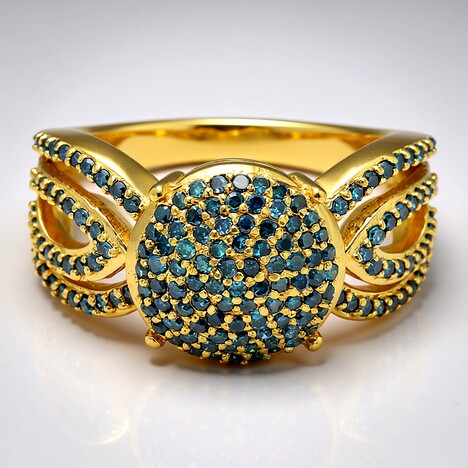 Anello placcato in oro con Diamante Fancy