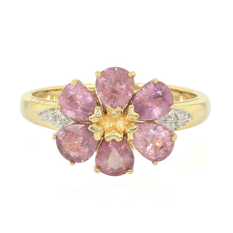 Anello in oro con Zaffiro Padparadscha (non riscaldato) (AMAYANI)