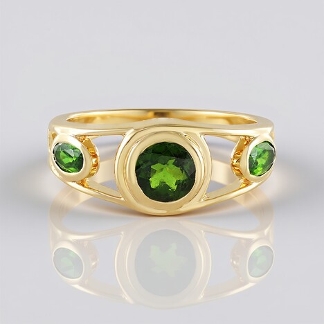 Anello in argento con Diopside Russo