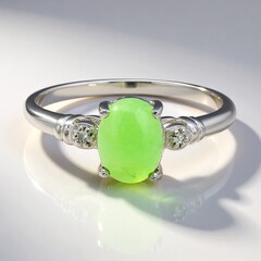 Anello in argento con Crisoprasio Imperiale