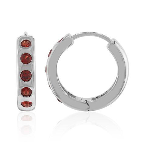 Tansania-Rubin-Silberohrringe