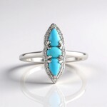 Anello in argento con Turchese Sleeping Beauty