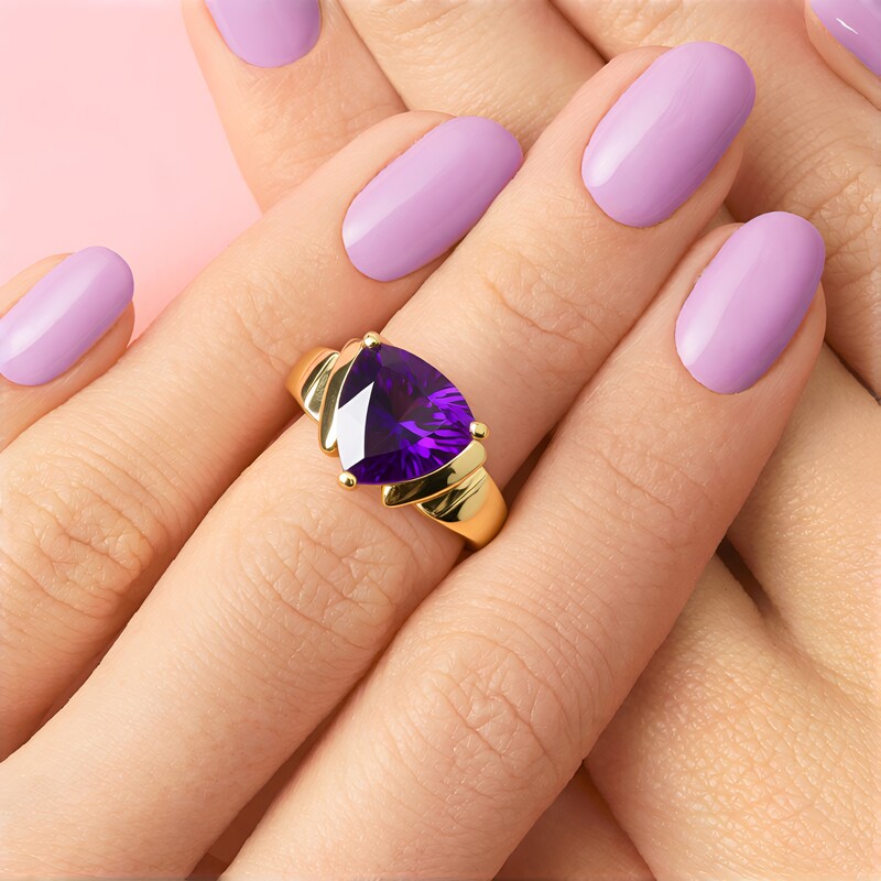 Zilveren ring met een Zambia-amethist