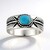 Anello in argento con Turchese Kingman Mohave Blu (Jones Lee)
