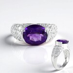 Anello in argento con Ametista Siberiana (de Melo Essence)