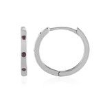 I2 Purpur-Brillant-Silberohrringe