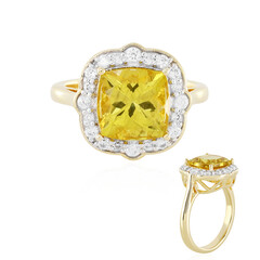 Anillo en plata con Apatita dorada