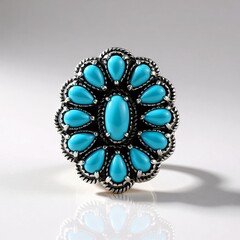 Anello in argento con Turchese Sleeping Beauty (Desert Chic)