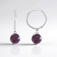 Zilveren oorbellen met lepidolieten (MONOSONO COLLECTION)