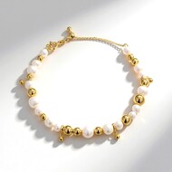 Zilveren armband met Witte zoetwater kweekparels (Adela Silber)