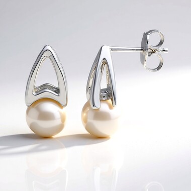 Orecchini in argento con Perla Akoya (TPC)