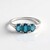 Anello in argento con Cianite Blu Foglia di Tè