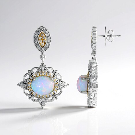Boucles d'oreilles en argent et Opale Welo (Dallas Prince Designs)