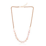 Purpurfarbene Süßwasserzuchtperlen-Silbercollier (TPC)