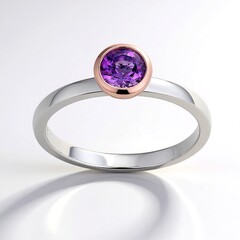Anello in argento con Ametista Zambiana