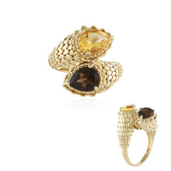 Anello in argento con Quarzo Fumè