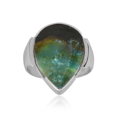 Garut-Holzopal-Silberring (Bali Barong)
