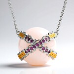 Collana in argento con Quarzo Rosa (Gems en Vogue)