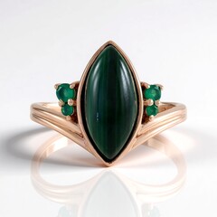 Anillo en plata con Malaquita