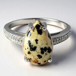 Anello in argento con Diaspro Dalmata