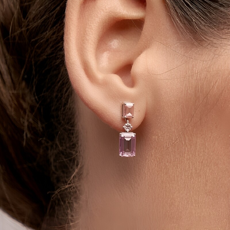 Orecchini in argento con Ametista Rose de France