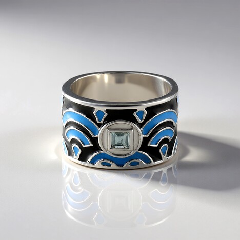 Anello in argento con Topazio Blu Cielo