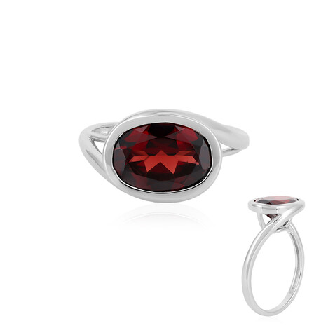 Bague en argent et Grenat du Mozambique