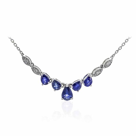 14K Ceylon Blue Sapphire Gold Necklace (CIRARI)