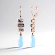Pendientes en plata con Calcedonia azul (KM by Juwelo)