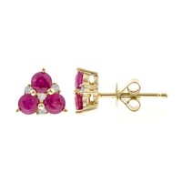 10K AAA Mozambique Ruby Gold Earrings