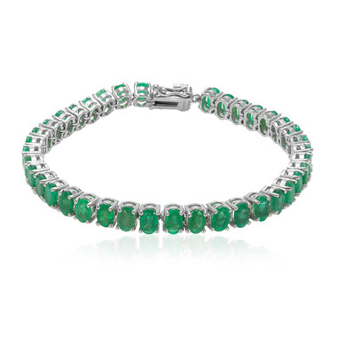 Bracciale in argento con Smeraldo Zambia