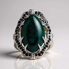 Anello in argento con Agata Muschiata