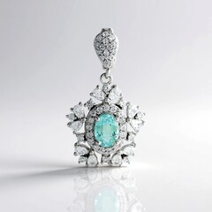 Ciondolo in argento con Smeraldo Color Paraiba
