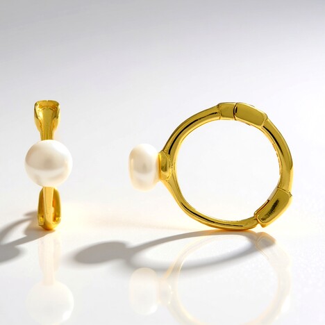 Orecchini in argento con Perla d'Acqua Dolce Bianca (Joias do Paraíso)
