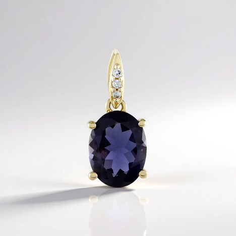 Ciondolo in oro con Iolite