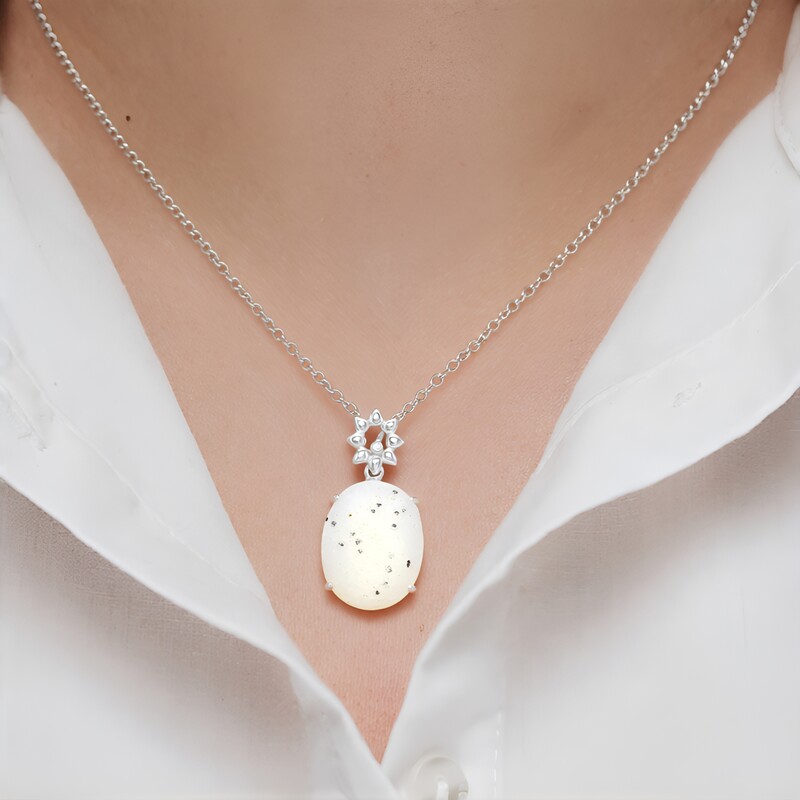 Pendentif en argent et Agate étincelante