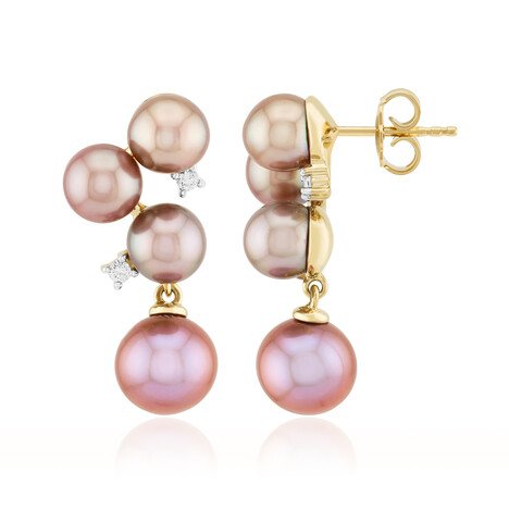 Pendientes en plata con Perla Ming púrpura (TPC)