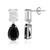 Boucles d'oreilles en argent et Spinelle noir