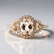 Gouden ring met een AAA Morganiet (CIRARI)