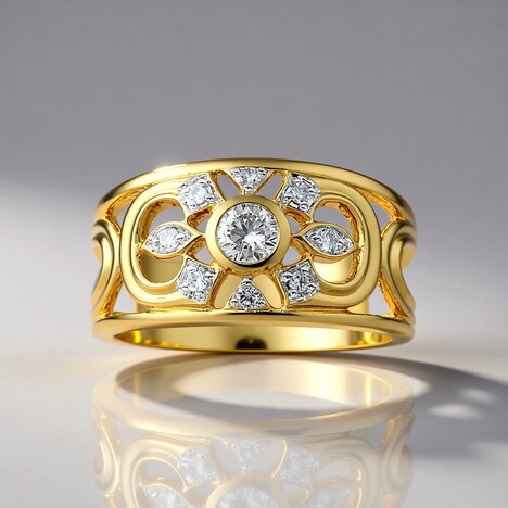 Anello in oro con Diamante SI1 (G) (Annette)