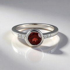 Anello in argento con Granato Mozambico