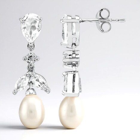 Orecchini in argento con Perla d'Acqua Dolce Bianca