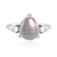 Pink Maniry Labradorite Silver Ring