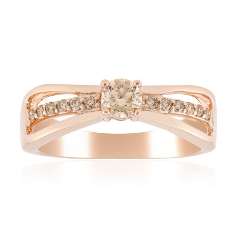 Gouden ring met een VS1 Argyle-Rose de France-Diamant (Annette)