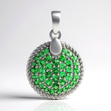 Ciondolo in argento con Tsavorite AAA del Kenia