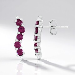 Orecchini in argento con Rodolite