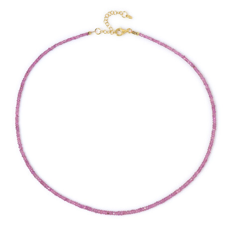 Ceylon Pink Sapphire Silver Necklace